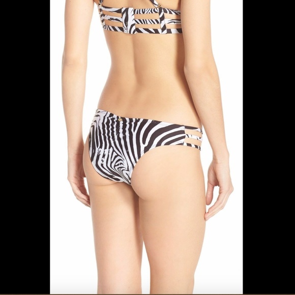 NWT $64 PilyQ Zebra Print Brazilian Bikini Bottoms - Picture 2 of 7